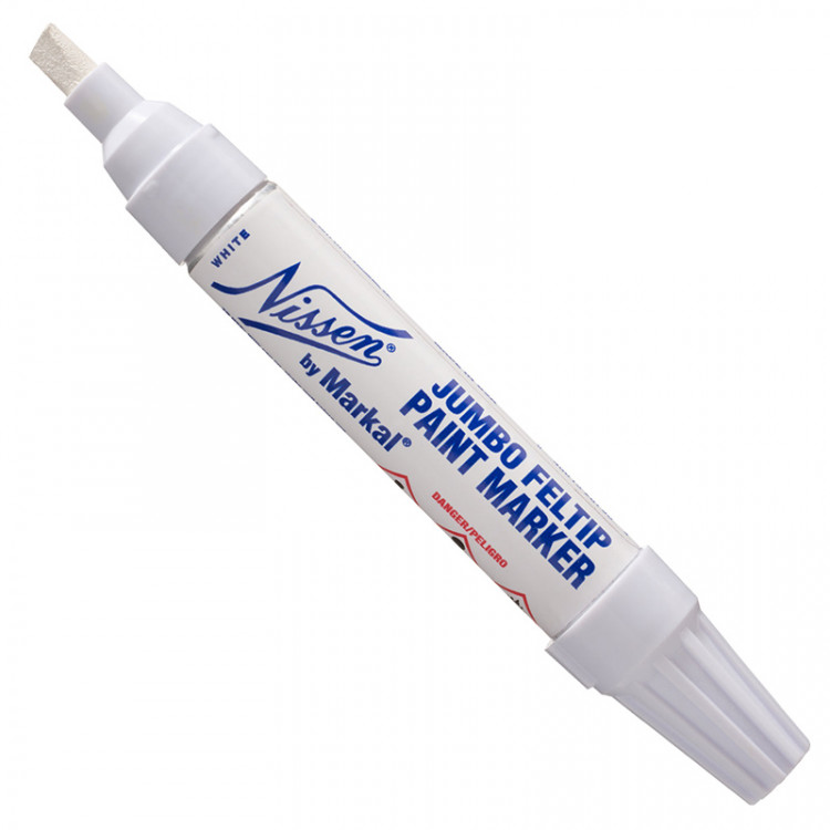 Маркер лаковый Markal Jumbo Feltip Paint, скошенный наконечник, от -46 до +66°C, 7.9 мм Белый по низкой цене оптом 