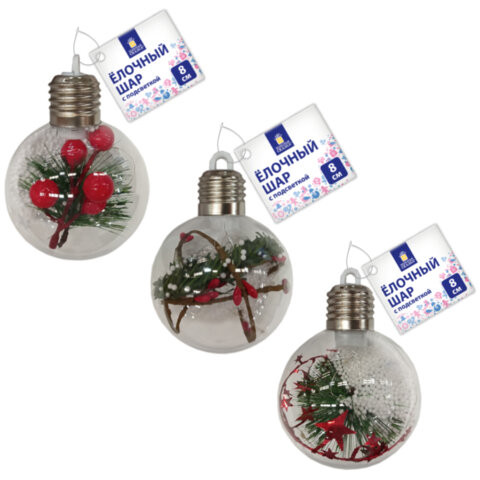 Шары ёлочные 8 см, "Charming Winter", пластик, АССОРТИ 3 дизайна, с подсветкой, ЗОЛОТАЯ СКАЗКА, 592478 по низкой цене оптом Шары ёлочные 8 см, "Charming Winter", пластик, АССОРТИ 3 дизайна, с подсветкой, ЗОЛОТАЯ СКАЗКА, 592478 по низкой цене оптом