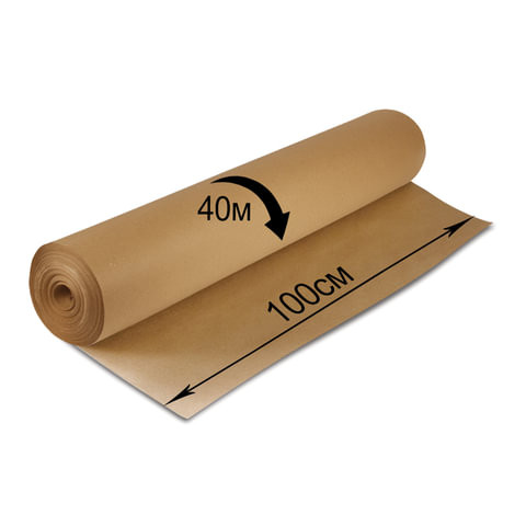 Крафт-бумага в рулоне, 1000 мм x 40 м, плотность 78 г/м2, Марка А (Коммунар), BRAUBERG, 440148 по низкой цене оптом 