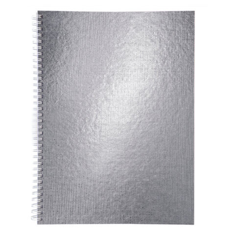 Тетрадь бумвинил А4 96л. гребень, офсет №1, клетка, СЕРЕБРО Metallic, HATBER, 077198, 96Т4бвВ1гр по низкой цене оптом 