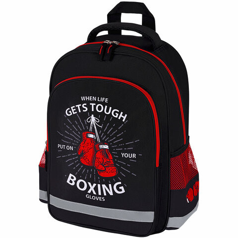 Рюкзак ПИФАГОР SCHOOL, 1 отделение, 3 кармана, "Boxing", 38x28х14 см, 272077 по низкой цене оптом 