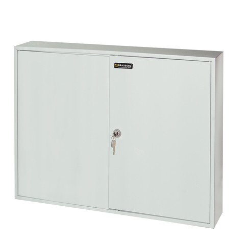 Шкафчик (Ключница) на 300 ключей BRAUBERG, 730х550х140 мм, с замком, +300 брелоков, серый, 290341 по низкой цене оптом 
