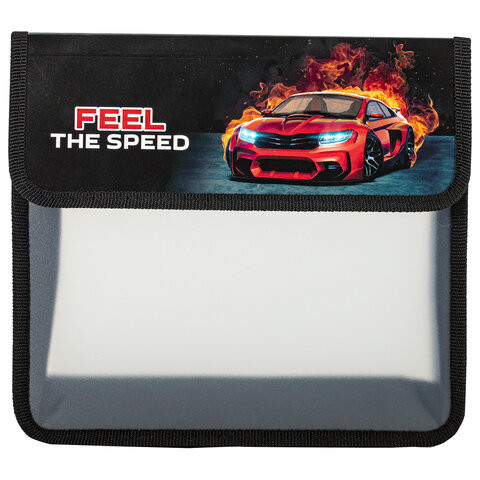 Папка для тетрадей ЮНЛАНДИЯ А5, пластик, 2 отделения, клапан на липучке, "Feel the speed", 270969 по низкой цене оптом 