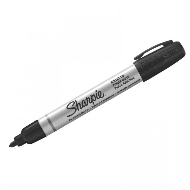 Маркер перманентный Sharpie "MTL SM" черный, пулевидный, 2,5мм по низкой цене оптом 