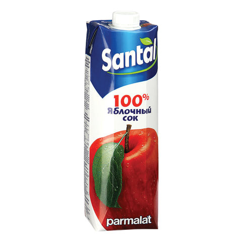 Сок SANTAL (Сантал), яблочный, 1 л, для детского питания, тетра-пак, 547716 по низкой цене оптом Краснодар, Москва, Уфа, Казань, Барнаул, Владивосток, Хабаровск, Сахалин, Красноярск, Екатеренбург, 