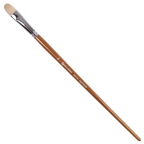 Кисть художественная профессиональная BRAUBERG ART CLASSIC, щетина, овальная, № 16, длинная ручка, 200734 по низкой цене оптом 