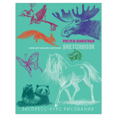 Скетчбук. Животные, мята, 825821 по низкой цене оптом Краснодар, Москва, Уфа, Казань, Барнаул, Владивосток, Хабаровск, Сахалин, Красноярск, Екатеренбург, 