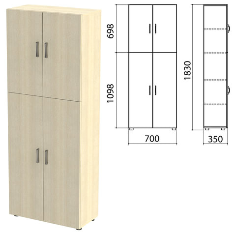 Шкаф закрытый "Канц", 700х350х1830 мм, цвет дуб молочный (КОМПЛЕКТ) по низкой цене оптом 