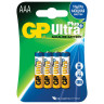Батарейки КОМПЛЕКТ 4 шт., GP Ultra Plus, AAA (LR03, 24А), алкалиновые, мизинчиковые, блистер, 24AUP-2CR4 по низкой цене оптом 