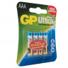 Батарейки КОМПЛЕКТ 4 шт., GP Ultra Plus, AAA (LR03, 24А), алкалиновые, мизинчиковые, блистер, 24AUP-2CR4 по низкой цене оптом 