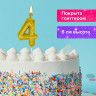 Свеча-цифра для торта "4" золотая с глиттером, 6 см, ЗОЛОТАЯ СКАЗКА, на шпажке, в блистере, 591417 по низкой цене оптом 
