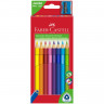 Карандаши цветные утолщенные FABER-CASTELL "Jumbo" 10 цветов, трехгранные, с точилкой, 116510 по низкой цене оптом Краснодар, Москва, Уфа, Казань, Барнаул, Владивосток, Хабаровск, Сахалин, Красноярск, Екатеренбург, 