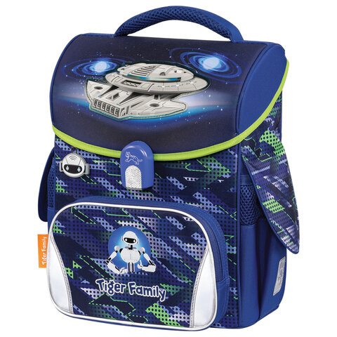 Ранец TIGER FAMILY для начальной школы, Jolly, "Robot in Space", 36х31х19 см, 270631 по низкой цене оптом Краснодар, Москва, Уфа, Казань, Барнаул, Владивосток, Хабаровск, Сахалин, Красноярск, Екатеренбург, 