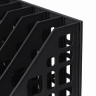 Лоток вертикальный для бумаг BRAUBERG "MAXI Plus", 240 мм, 6 отделений, сетчатый, сборный, черный, 237015 по низкой цене оптом 