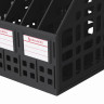 Лоток вертикальный для бумаг BRAUBERG "MAXI Plus", 240 мм, 6 отделений, сетчатый, сборный, черный, 237015 по низкой цене оптом 