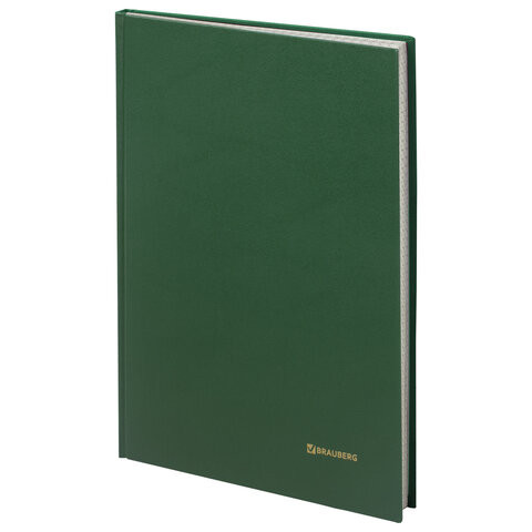 Книга учета 96 л., клетка, твердая, бумвинил, блок офсет, А4 (200х290 мм), BRAUBERG, зеленая, 130222 по низкой цене оптом 