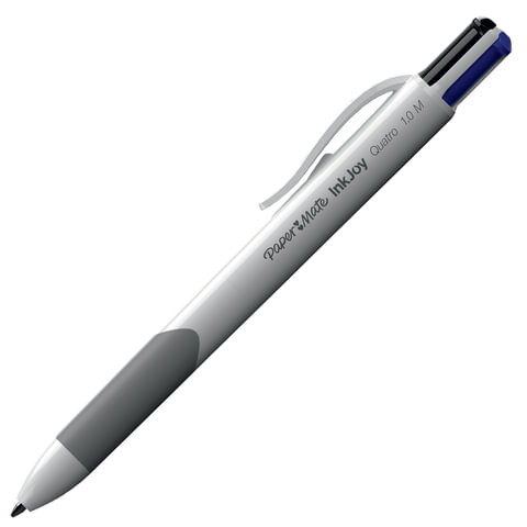 Ручка шариковая автоматическая с грипом PAPER MATE "Inkjoy Quatro", 4 цвета ( синий, черный, красный, зеленый), линия письма 1 мм, S0977260 по низкой цене оптом 
