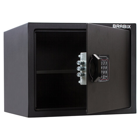 Сейф мебельный BRABIX "SF-280EL", 280х350х300 мм, электронный замок, черный, 291149, S103BR212414 по низкой цене оптом 