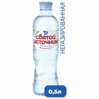 Вода негазированная питьевая "Святой источник", 0,5 л, пластиковая бутылка