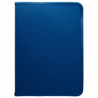 Папка объемная на молнии пластиковая на 4 кольцах, 35 мм, А4, BRAUBERG PIXEL, темно-синяя, 0,7 мм, 273080