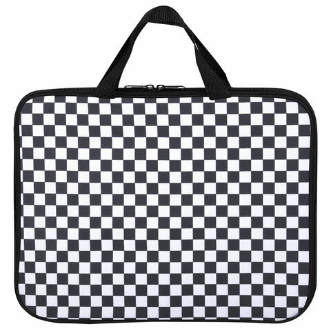 Папка на молнии с ручками BRAUBERG А4, 1 отделение, полиэстер, 20мм, Black and white, 272172 по низкой цене оптом 