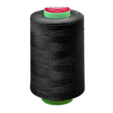 Нитки швейные 40/2 5000 ярд. (4572 м), 1 шт. черные, DEVELIA (Девелиа), 665621 по низкой цене оптом 