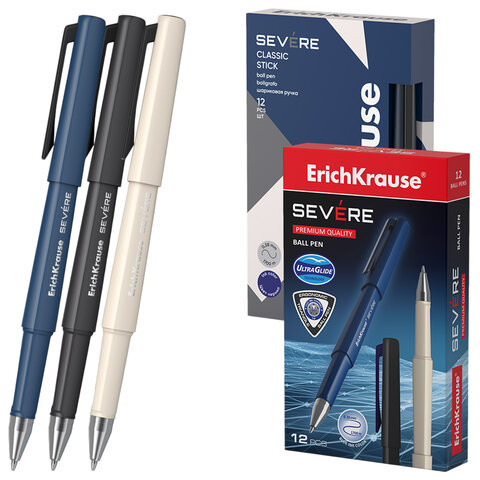 Ручка шариковая ERICH KRAUSE Severe Stick Classic, СИНЯЯ, корпус ассорти,0,7мм, линия, 48079 по низкой цене оптом 