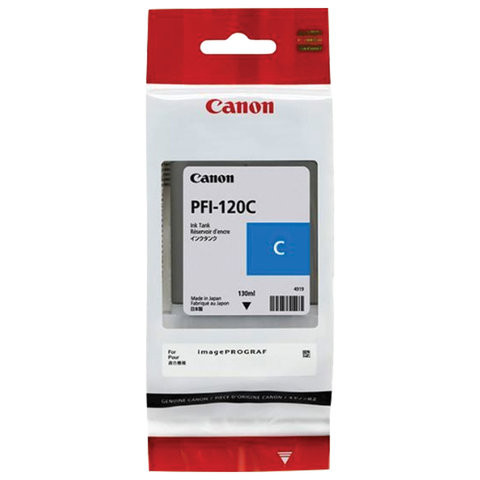 Картридж струйный CANON (PFI-120C) для imagePROGRAF TM-200/205/300/305, голубой 130 мл, оригинальный, 2886C001 по низкой цене оптом 