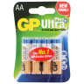 Батарейки КОМПЛЕКТ 4 шт., GP Ultra Plus, AA (LR06, 15А), алкалиновые, пальчиковые, блистер, 15AUP-2CR4 по низкой цене оптом 