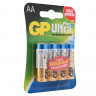 Батарейки КОМПЛЕКТ 4 шт., GP Ultra Plus, AA (LR06, 15А), алкалиновые, пальчиковые, блистер, 15AUP-2CR4 по низкой цене оптом 