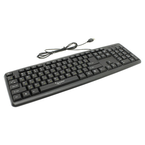 Клавиатура проводная GEMBIRD KB-8320U-BL, USB, 104 клавиши, черная по низкой цене оптом Краснодар, Москва, Уфа, Казань, Барнаул, Владивосток, Хабаровск, Сахалин, Красноярск, Екатеренбург, 