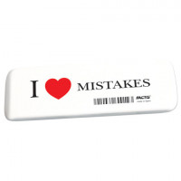 Ластик большой FACTIS "I love mistakes" (Испания), 140х44х9 мм, прямоугольный, скошенные края, GCFGE16C