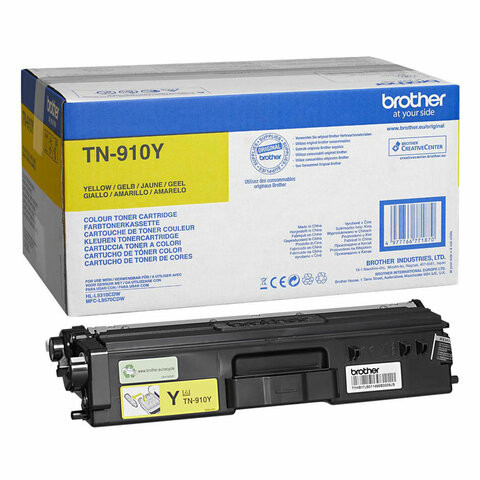 Картридж лазерный BROTHER (TN910Y) HL-L9310CDW/MFC-L9570CDW, желтый, оригинальный, ресурс 9000 стр. по низкой цене оптом 