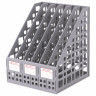 Лоток вертикальный для бумаг BRAUBERG "MAXI Plus", 240 мм, 6 отделений, сетчатый, сборный, серый, 237016, ЛТ86 по низкой цене оптом 