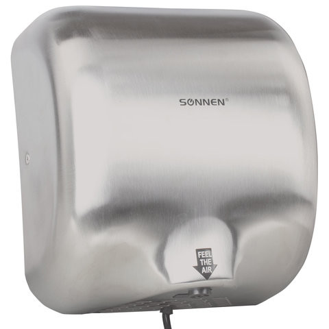 Сушилка для рук SONNEN HD-999, 1800 Вт, нержавеющая сталь, антивандальная, хром, 604746 по низкой цене оптом 