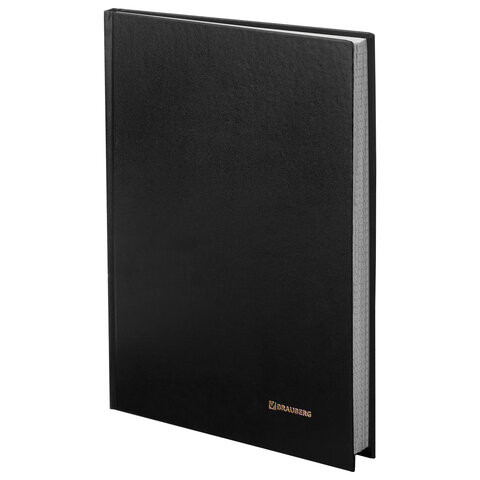 Книга учета 96 л., клетка, твердая, бумвинил, блок офсет, А4 (200х290 мм), BRAUBERG, черная, 130223 по низкой цене оптом 