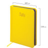 Ежедневник датированный 2026 МАЛЫЙ ФОРМАТ 100х150мм А6, BRAUBERG Rainbow, под кожу, желтый, 117258 по низкой цене оптом 