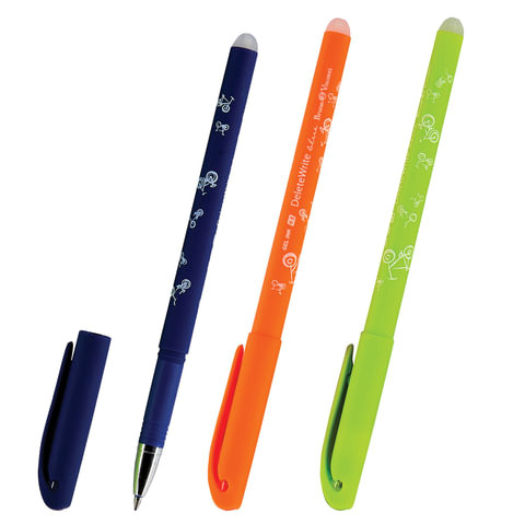 Ручка стираемая гелевая BRUNO VISCONTI, "Велосипеды", СИНЯЯ, корпус ассорти, узел 0,5 мм, линия письма 0,4 мм, 20-0230 по низкой цене оптом 