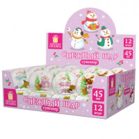 Снежный шар "Sweet Xmas" d45мм, полистоун/стекло, 4 дизайна ассорти, ЗОЛОТАЯ СКАЗКА, 592596