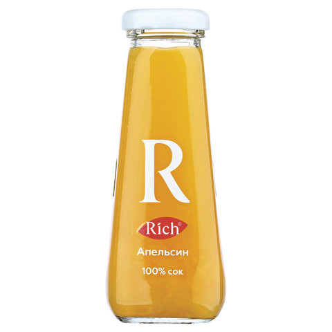 Сок RICH (Рич) 0,2 л, апельсин, подходит для детского питания, стеклянная бутылка, 1658101 по низкой цене оптом Краснодар, Москва, Уфа, Казань, Барнаул, Владивосток, Хабаровск, Сахалин, Красноярск, Екатеренбург, 