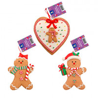 Украшение елочное (1шт) "Пряник", 12х9 см, полимерная глина, ассорти 3 дизайна, ЗОЛОТАЯ СКАЗКА, 592408