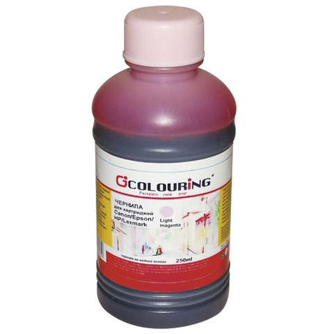 Чернила COLOURING для CANON /EPSON /HP /LEXMARK универсальные, светло-пурпурные, 0,25 л, водные, 5180000089 по низкой цене оптом 