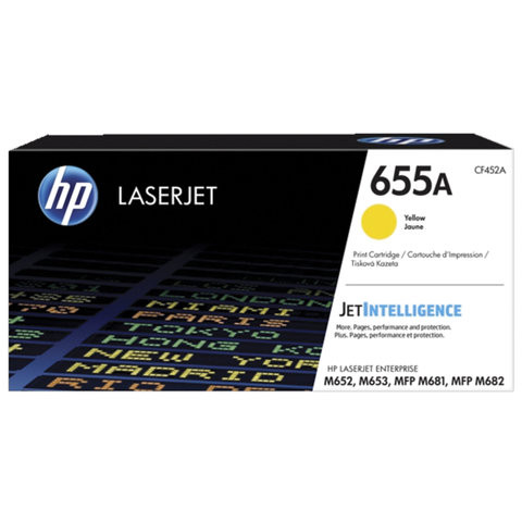 Картридж лазерный HP (CF452A) Color LJ M652dn/M653dn/M681dh, желтый, ресурс 10500 стр, оригинальный по низкой цене оптом 