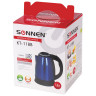Чайник SONNEN KT-118B, 1,8 л, 1500 Вт, закрытый нагревательный элемент, нержавеющая сталь, синий, 452927 по низкой цене оптом Краснодар, Москва, Уфа, Казань, Барнаул, Владивосток, Хабаровск, Сахалин, Красноярск, Екатеренбург, 