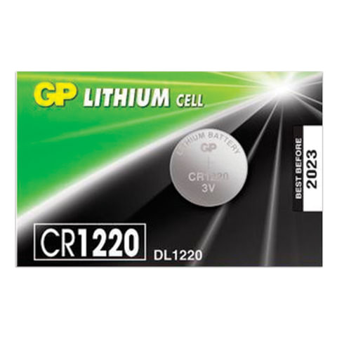 Батарейка GP Lithium, CR1220, литиевая, 1 шт., в блистере (отрывной блок), CR1220RA-7C5 по низкой цене оптом 