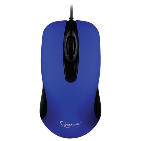 Мышь проводная бесшумная GEMBIRD MOP-400-B, USB, 2 кнопки+1колесо-кнопка, покрытие SOFT TOUCH, синяя по низкой цене оптом 