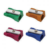 Точилка BRAUBERG "Style Color", металлическая, корпус ассорти, 228454
