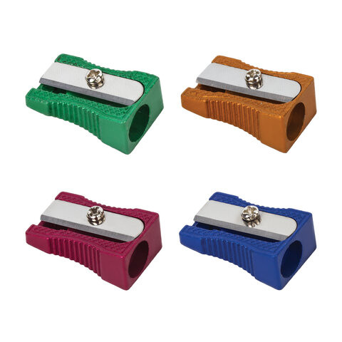 Точилка BRAUBERG "Style Color", металлическая, корпус ассорти, 228454 по низкой цене оптом 