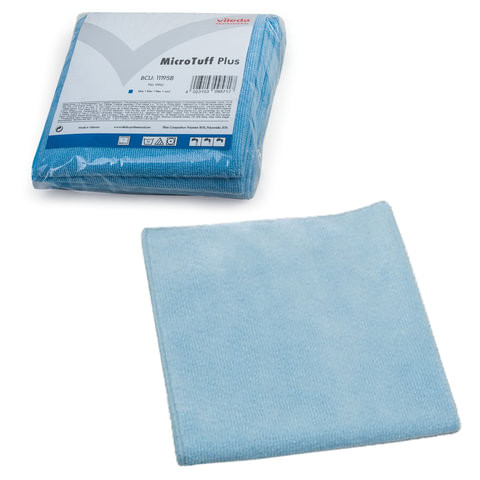 Салфетка VILEDA "МикроТаффПлюс", КОМПЛЕКТ 5 шт., микрофибра, голубая, 38х38 см, 111958 по низкой цене оптом 