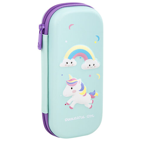 Пенал BRAUBERG, 1 отделение, 1 откидная планка, EVA 3D, 22х10х5 см, "Unicorn", 270699 по низкой цене оптом 